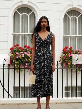 NWOT Rixo London Black Siena
Emma Polka Spotted Dress XS